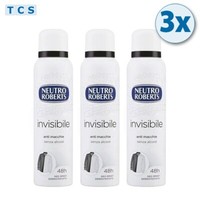 Neutro Roberts Deodorant Invisible, 3X Deo-Spray 48 Std. Frische, Keine Flecken