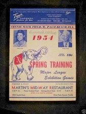Connie Mack signed 1954 Spring Training Program MLB HOF JSA LETTER