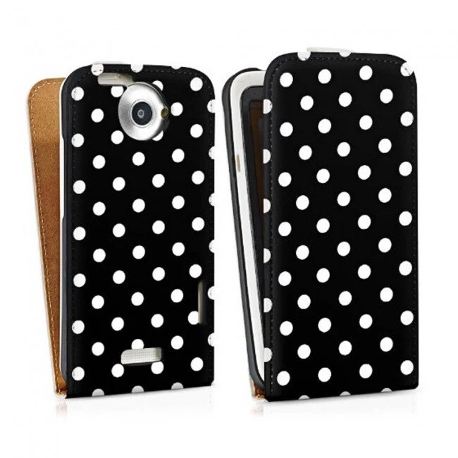 Estuches abatibles a lunares para HTC One X / XL Foto 2 de 3