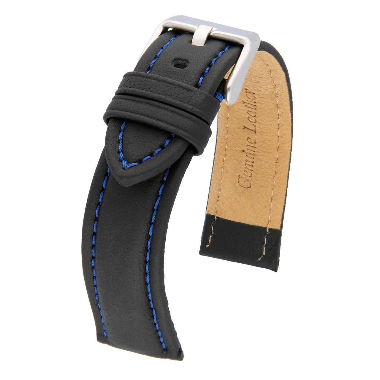 MARCHEL Lederarmband Gold - Rindsleder Uhrenarmband 14mm Genarbt