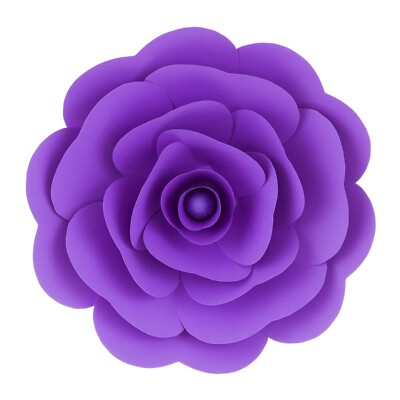Mega Crafts - 16'' Handmade Paper Pedal Flower - Purple, 1PC