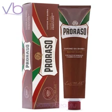 PRORASO Sapone Da Barba Red Shaving Cream In A Tube with Shea Butter, Sandalwood