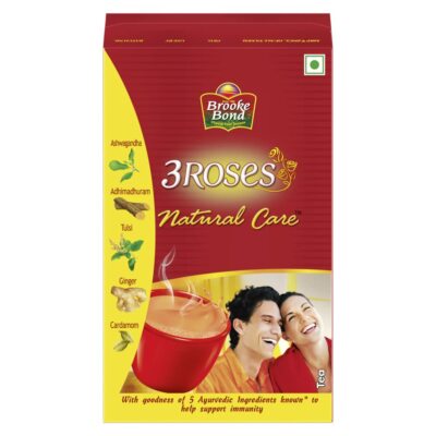 Brooke Bond 3Roses Natural Care Tea with 5 Ayurvedic Ingred 50g -1KG -Free Ship
