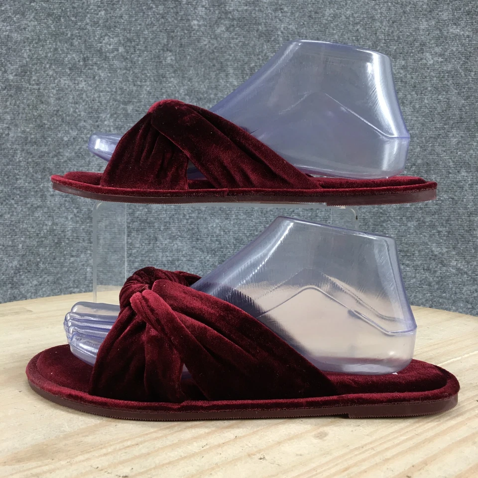 Zapatillas Stars Above para mujer 8 M Gracie anudadas sin cordones planas terciopelo rojo Foto 2 de 4