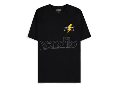 Pokemon Schwarzes Baumwollshirt Pikachu Logo mit Blitz - Difuzed T-Shirt