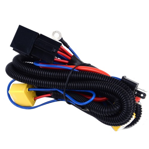 Car H4 Headlight Relay Wire Wiring Harness 2 Light Bulb Ceramic Socket