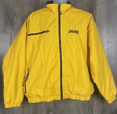 Vintage Dunbrooke Sports Jacket Jeep Reuther Dealer Mens XL Coat Yellow 