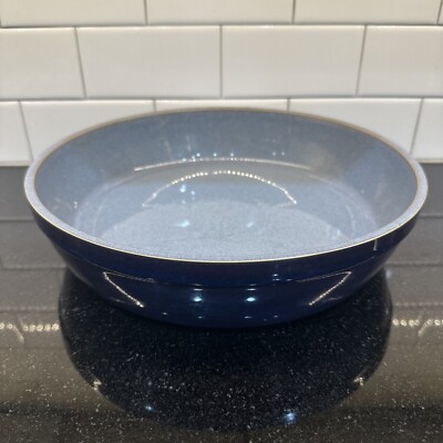 Denby Storm Blue Large Round  bowl serving dish 12''  31cm diameter Fruit Pasta