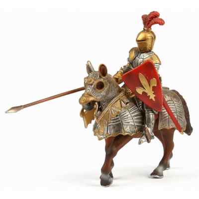 Schleich Ritter Knight w/Lance on Horse Figure Gold Silver No. 70017 Retired*