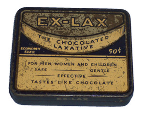 Vintage EX-LAX Tin Economy Size Chocolated Laxative  circa 1920s