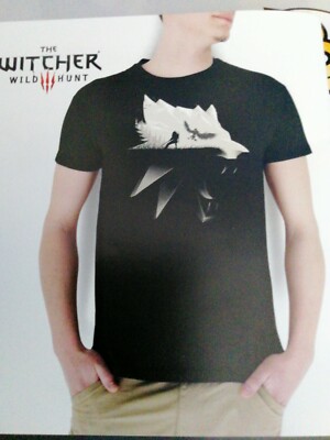 The Witcher-Wolf T-Shirt Schwarz T-Shirt Official Product Größe S Neu