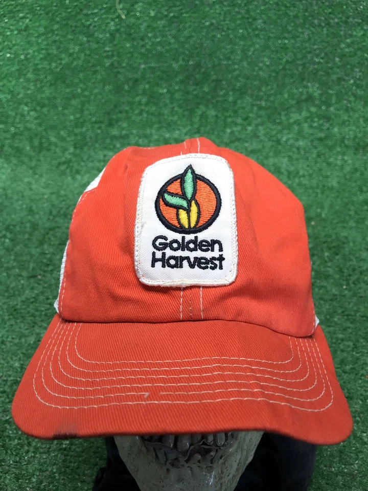 De Colección Golden Harvest EE. UU. Malla Camionero Sombrero Snapback K Productos Naranja Ciudad Iowa Foto 2 de 4