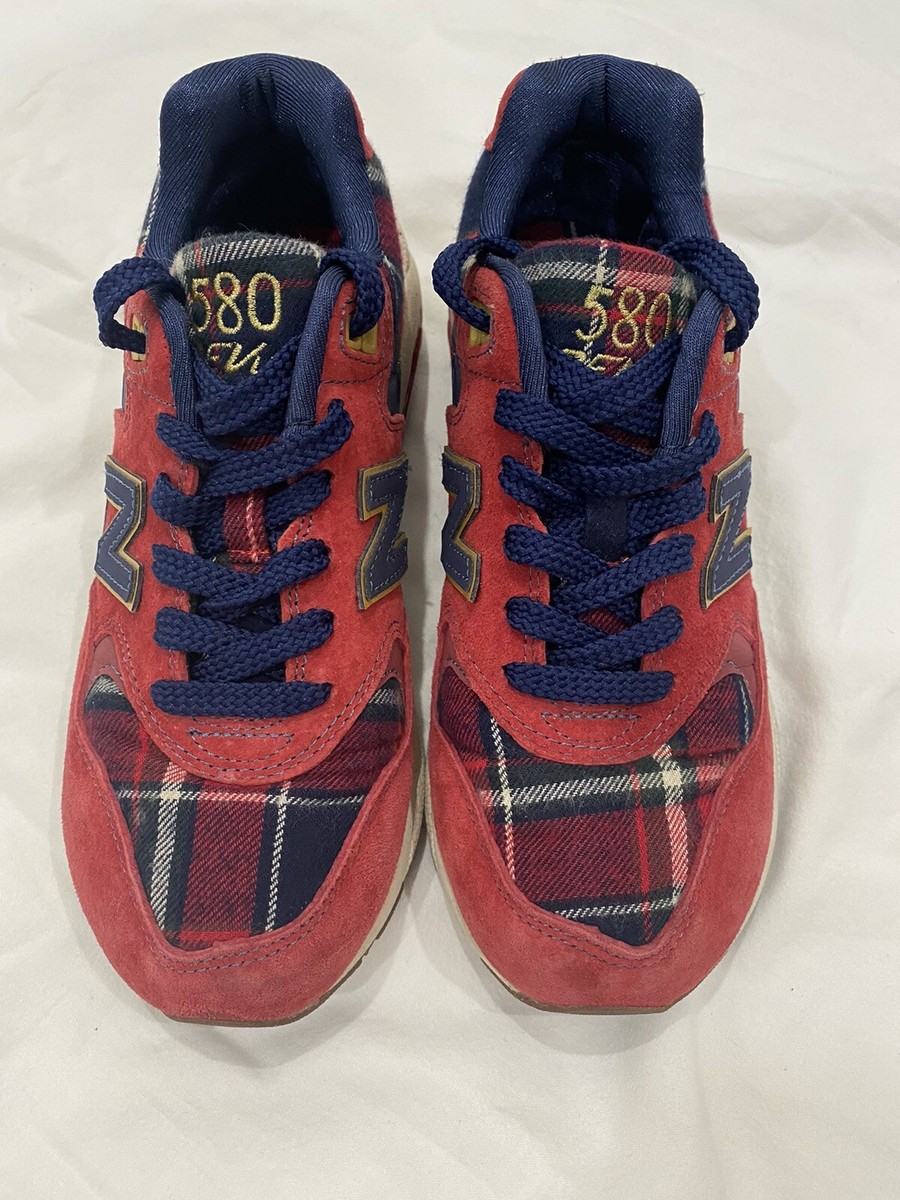 Rare New Balance 580 Revlite US Women's Red Blue Plaid Flannel