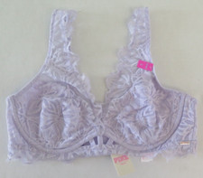 PINK Victoria's Secret 11098906 Women Sz S Lavender Date Unlined Floral Lace Bra