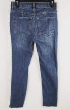 We The Free Free People Mid Rise Straight Leg Jeans Raw Hem Stretch 27