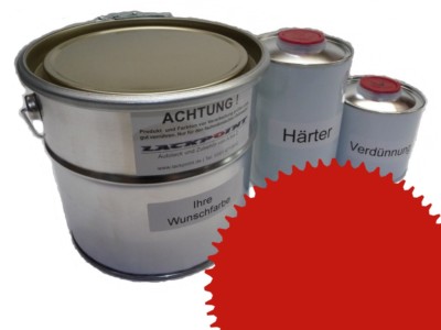 5 Liter Set 2K Automotive Paint Ral 3020 Traffic Red Acrylic Shiny Lackpoint Uni