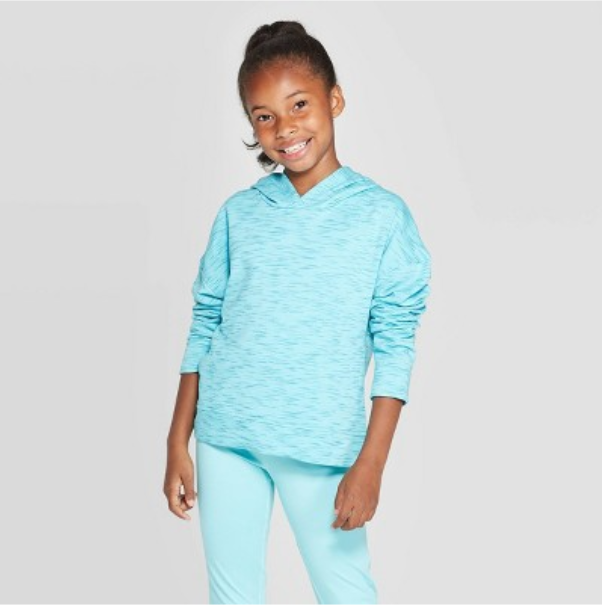 Girls' Plush Fleece Hoodie - C9 Champion - Teal Blue - S - C516 | eBay