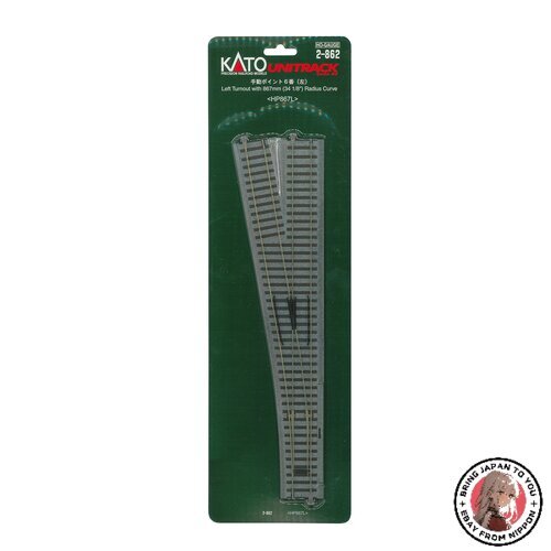 Kato HO Scale #6 Manual Left-Hand Turnout - Model Railroad Track