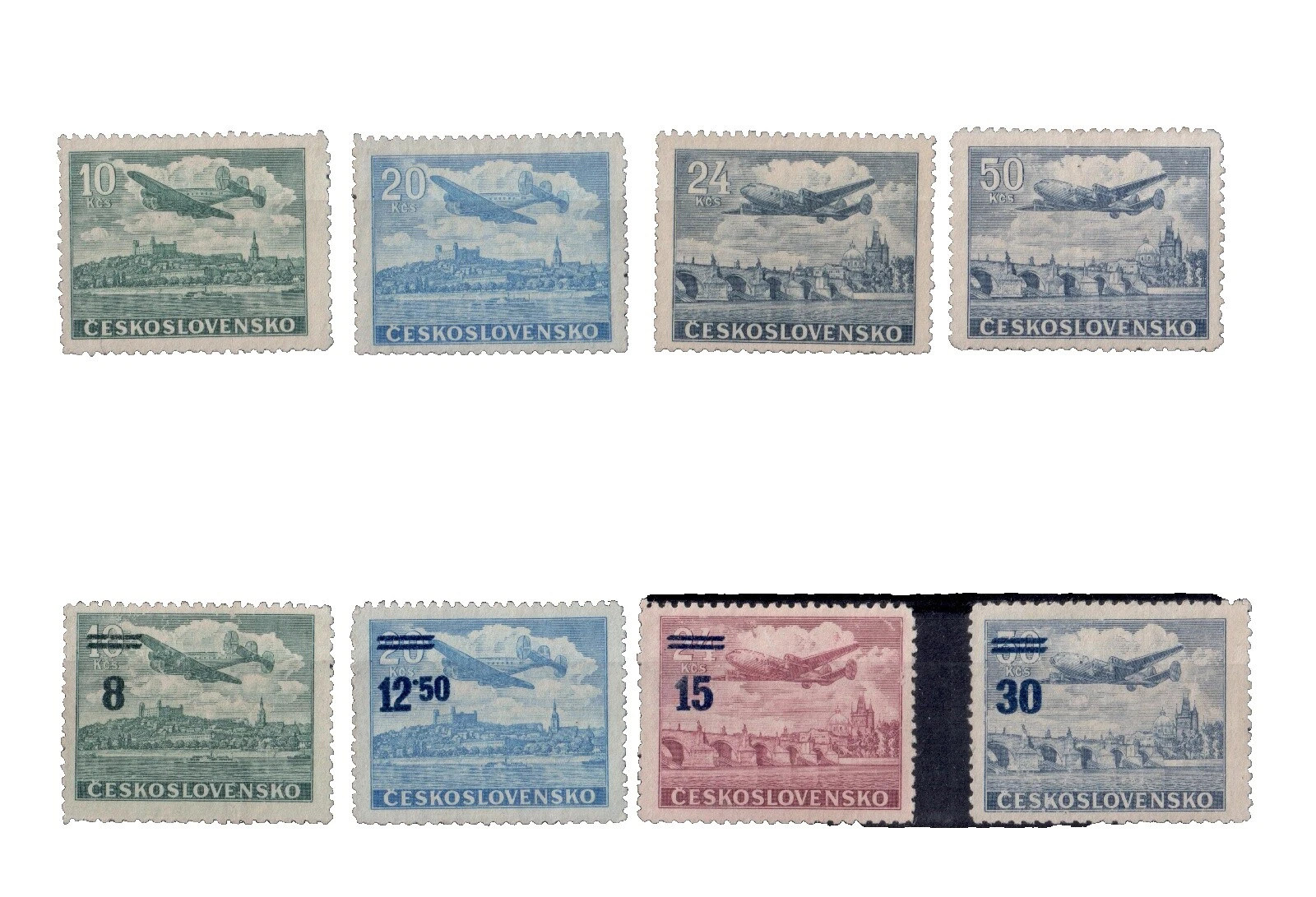 Mint No Gum/MNG Czech & Czechoslovakian Stamps