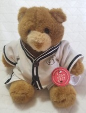 Vintage 1997 Build A Bear Plush Teddy 11"  Baseball Outfit Blue  White
