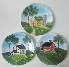 Set of 3 Vigor International Decorative 8" Plates - Barn Farm Country House