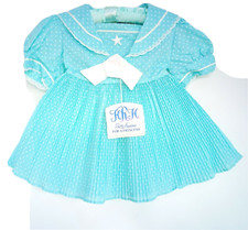 VINTAGE BABY GIRL TURQUOISE PARTY SAILOR DRESS ADORABLE HER ROYAL HIGHNESS