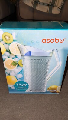 Asobu Iceberg Insulated Gel Freezing Pitcher Clear 50 Oz Brand New Hard To Find