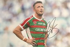 Sam Burgess Hand Signed South Sydney Rabbitohs 12x8 Photo 1