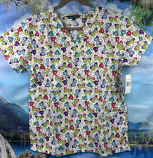 Cassandra O Scrub Top Women's Colorful Butterfly Size M New