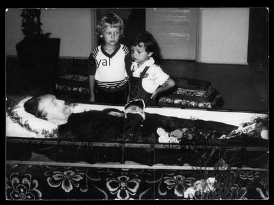 Postmortem Tod Trauer Leiche Beerdigung offener Sarg Aufbahrung - Foto 10x8cm