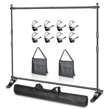 Adjustable Photo Backdrop Banner Stand with 10 X 8ft  W X H  10 x 8FT