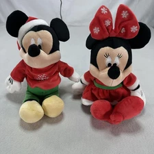 Disney Baby Mickey Minnie Mouse Christmas Plush Set Kids Preferred 12" Holiday