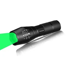 Green Light Flashlight Zoomable LED Single Mode Torch for Hunting Night Vision
