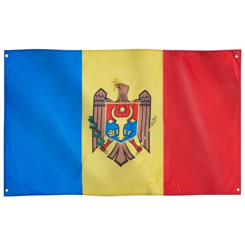 Moldova Flag Premium Indoor/Outdoor Vivid Colours 4 Grommets - 91x152cm