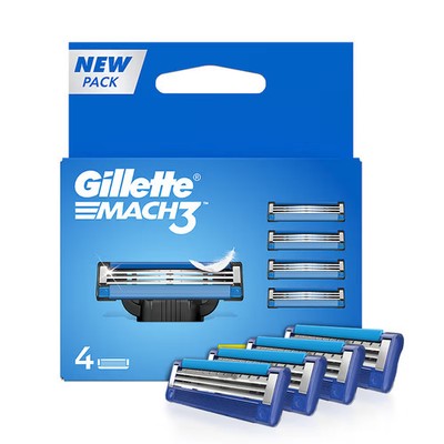 Gillette Mach 3 Manual Shaving Razor Blades 4s Pack (Cartridge)_