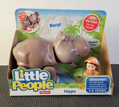 Fisher-Price Little People Hippo Zoo Animal w/ Zookeeper Sounds Toy Ages 1 5