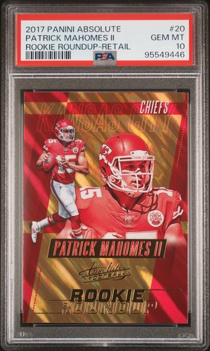 2017 PANINI ABSOLUTE ROOKIE ROUNDUP RETAIL #20 PATRICK MAHOMES II ROOKIE PSA 10