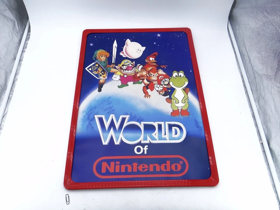 Altes World of Nintendo Mario Zelda Werbung Poster 40x60cm Vintage Rahmen 80er - Bild 2 von 4