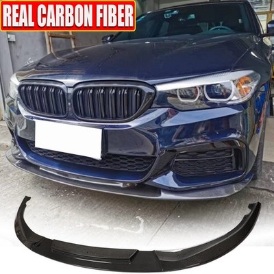 REAL CARBON Front Bumper Lip For BMW 5 Series G30 G38 M550i M-SPORT LCI 2021-24