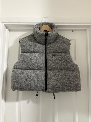 Women s Grey FB Sister Padded Cropped Gilet Body Warmer Size L 14-16