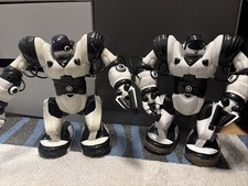 Zwei Roboter Spielzeug Die Reden Und Laufen