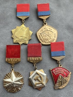Russian Soviet Set Komsomol Badge Young Guardsman VLKSM URSR USSR Lenin Komunist