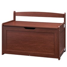Spacious Kids Wooden Toy Chest, 32.68x17.91x24.02in with Safety Hinge