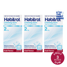 Habitrol Nicotine Gum 2mg Fruit 288ct / 3 Boxes   Exp 2027 Fresh