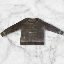 Miken Flow Women's Think Positive Thoughts Shirt Size L Gray Burnout Distressed