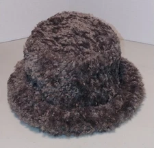 CHIC Bucket Granny Hat Gray Fluffy Soft Grunge Lining Wired Brim Edge Nice