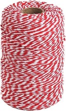 656ft Red  White Bakers Twine Cotton String for Gift Wrap  Baking