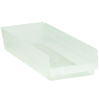 Clear Plastic Shelf Bins - 6 Pack, 23.6'' x 8.4'' x 4'' Storage Solution