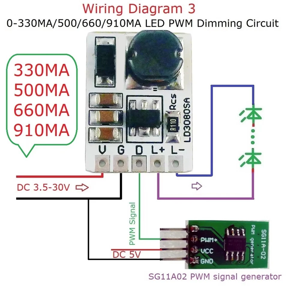 LD3080SA 20W DC 3.5-30V Step-Down HB LED Driver Module DC-DC Buck Constant7053 - Imagen 4 de 4