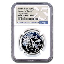 2022-W 1 oz Proof Platinum Eagle PF-70 NGC (ER) 2522.66 per troy oz